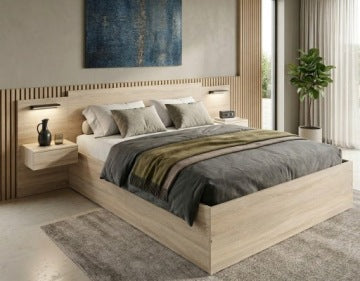 Sonoma Oak 4D Wooden Double Bed 120 x 200 cm with Slat Base