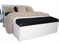White 4D Wooden Double Bed 140 x 200 cm with Free Slat Base