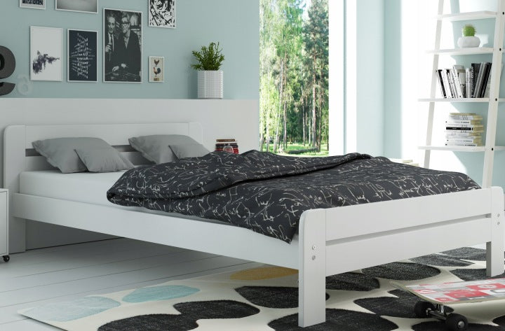 Dallas 160 x 200 cm Wooden Bedroom Bed with Mattresses