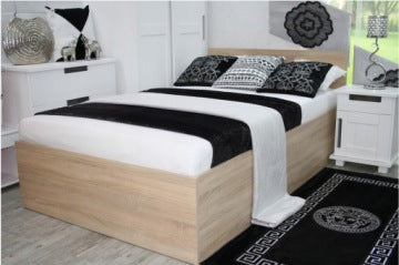 Sonoma Oak 4D Wooden Double Bed 120 x 200 cm with Free Slat Base