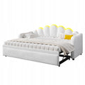 Stylish 90 x 200 cm Sofa Bed with Pull-Out Mattress and LED Lighting